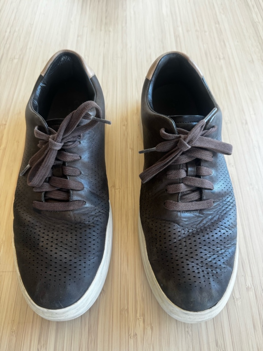 Cole Haan Men's GrandPrø Rally Laser Cut Sneakers in a dark brown color size 11